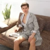 Silver-gray bathrobe, shorts