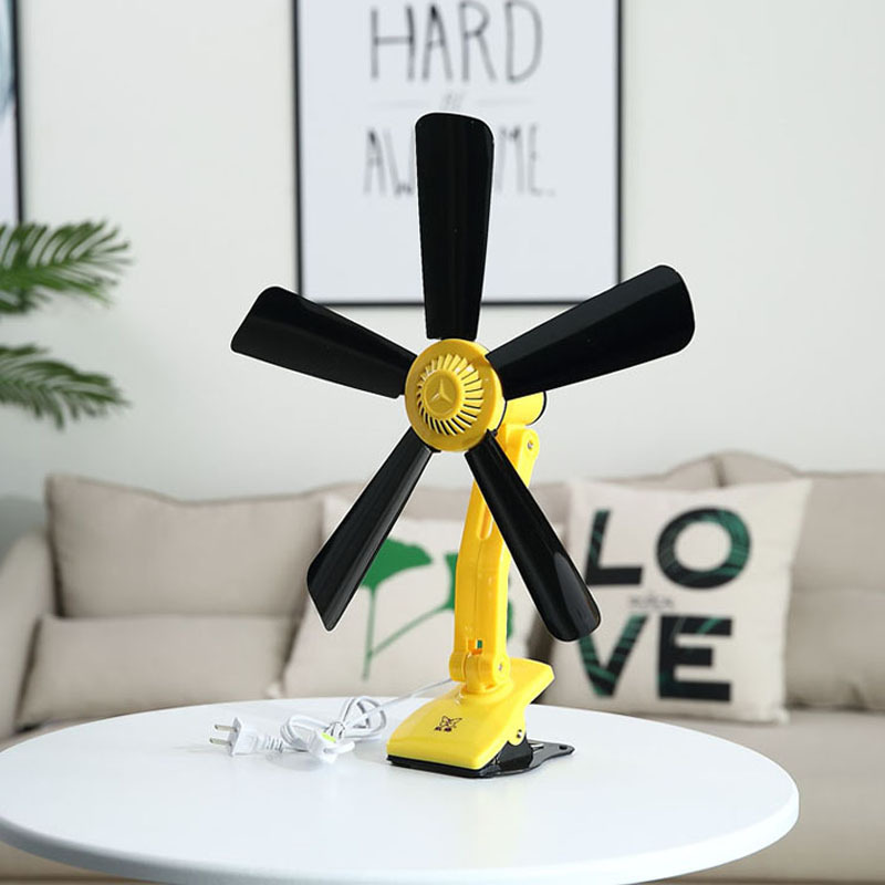 Factory wholesale five-leaf table clip fan household desktop small electric fan student dormitory clip fan mini fan plug-in