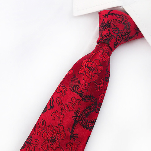  New Yunjin Fabric Festive Chinese Dragon Pattern Wedding Tie Groom and Best Man Tie