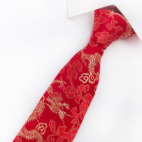  New Yunjin Fabric Festive Chinese Dragon Pattern Wedding Tie Groom and Best Man Tie
