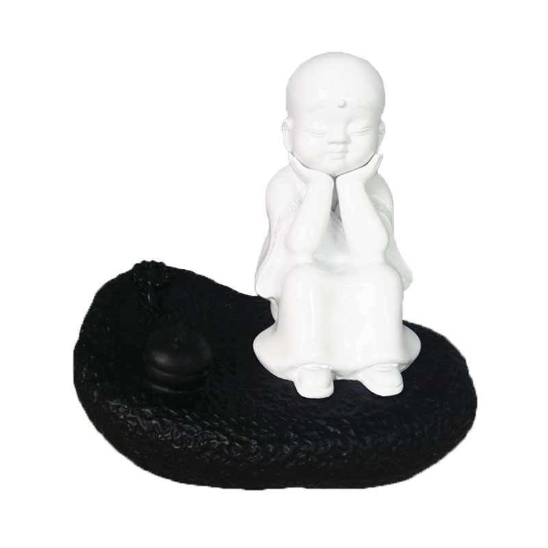 树脂工艺品桌面装饰 一修小和尚思考者摆件 书房客厅家居饰品