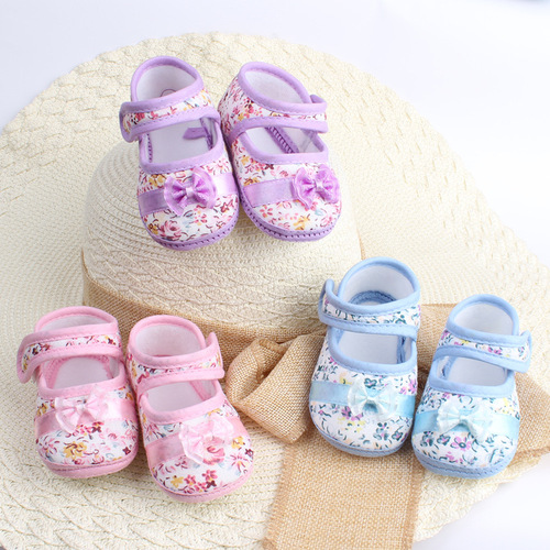 Spring and Autumn Non-Slip Toddler First-Walker Shoes with Bow, Square-Toe Design — Baby Sneakers Available at ¥9.9 with Free Shipping and Drop-Shipping Options