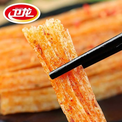 Wèilóng Hot Dry Strips 65g*10 Bags, Qīnzuǐshāo Internet Snack, Childhood Leisure Snack Gift
