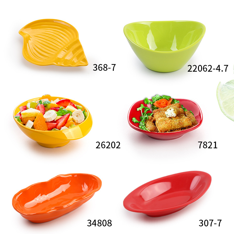 Plato de Melamina A5 Colorido Estilo Porcelana para Postres y Sushi