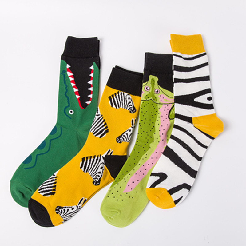 Unisex fashion colorful men's socks animal series casual couple socks no jams_voghion.com