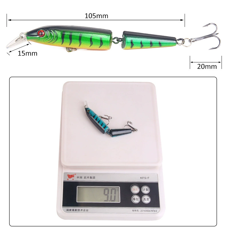 [AliExpress popular lure soft bait two-section hard bait 9g/10.5cm swaying realistic minnow imitation bait hard bait fake bait]