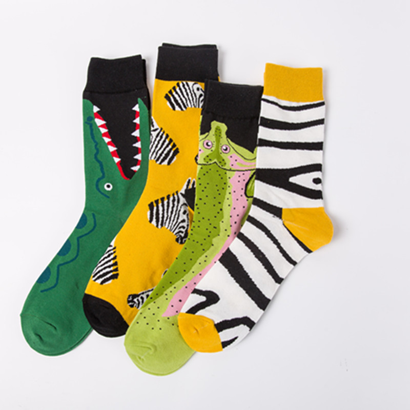 Unisex fashion colorful men's socks animal series casual couple socks no jams_voghion.com