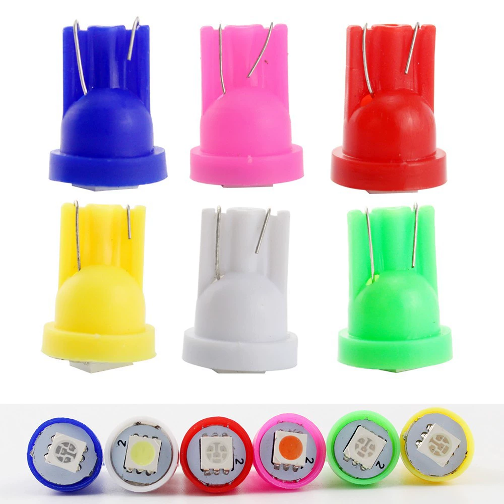 Автомобильный светодиодный T10 5050 1SMD автомобильная приборная панель светодиодная ширина лампа для чтения лампа номерной прожектор мотоцикл