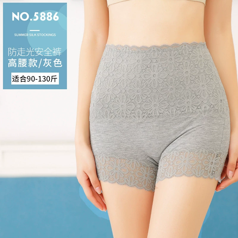 Новинка 2020, противоскользящие защитные брюки со средней талией, Женская кружевная верхняя одежда, летние тройные брюки, шорты с подтягивающим животом