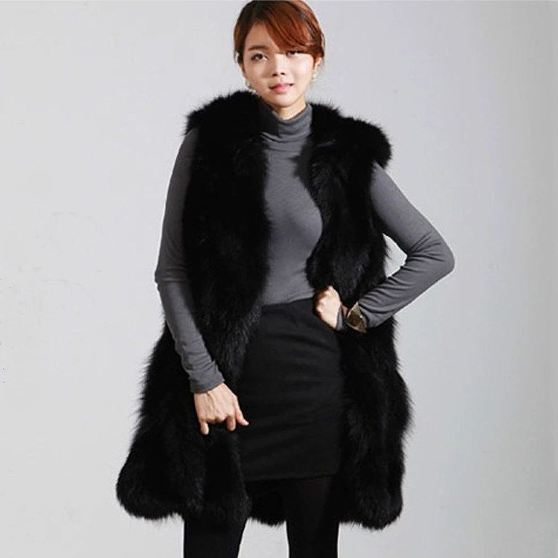 Black keep warm long hoody, vest, jacket, mid-length, Korean style