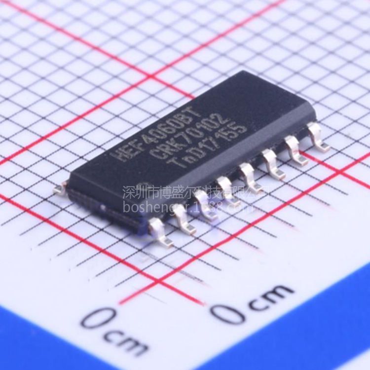 计数器/分频器HEF4060BT,653 电压3V~15V 30MHz 14位二进制计数器