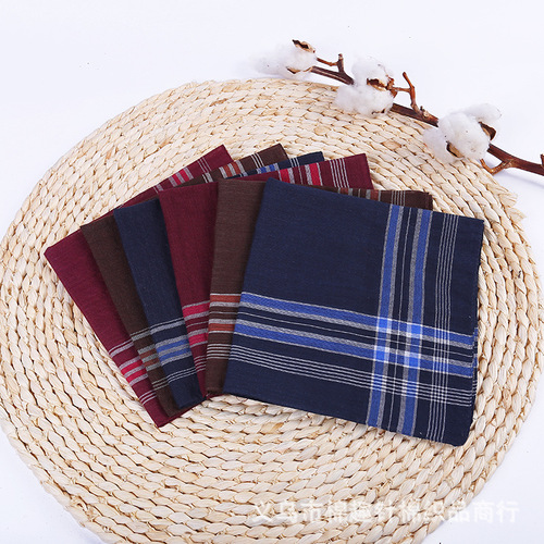 Cotton Men's Knitted Handkerchief Sweat Absorbent Classic Style Handkerchief Hand Towel Export