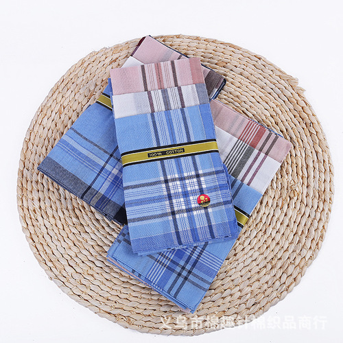 Cotton Men's Knitted Handkerchief Sweat Absorbent Classic Style Handkerchief Hand Towel Export