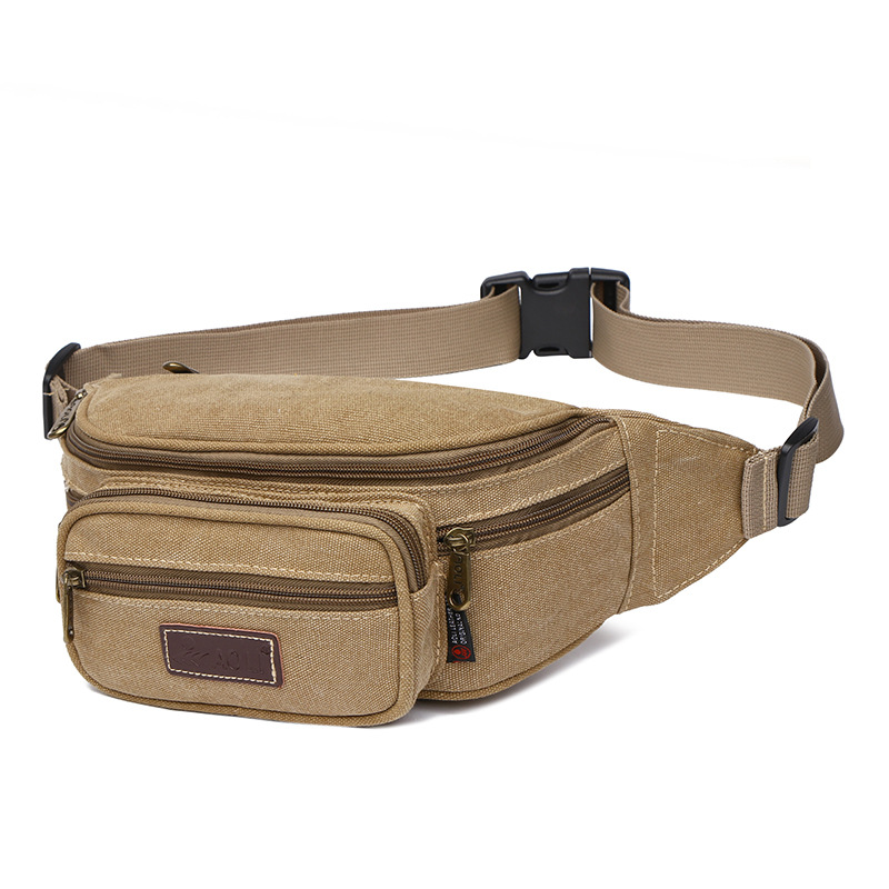 Factory direct Sports Leisure outdoor waist bag wholesale chest bag shoulder messenger bag canvas men's bag strong and durable