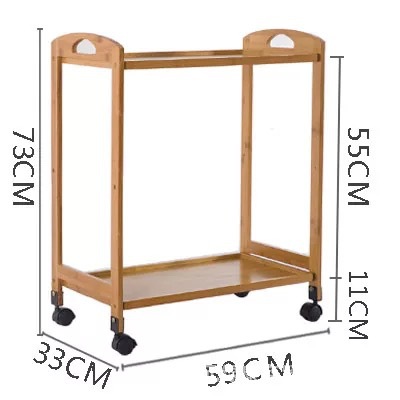 Bambú nuevo portátil comedor coche cocina rack de almacenamiento salón de belleza carro té rack de almacenamiento fábrica de coches al por mayor