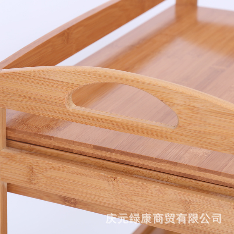 Bambú nuevo portátil comedor coche cocina rack de almacenamiento salón de belleza carro té rack de almacenamiento fábrica de coches al por mayor