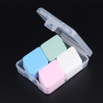 Wash flapping Powder puff False eyelashes storage box transparent PP Clamshell plastic box rectangle Empty Box wholesale
