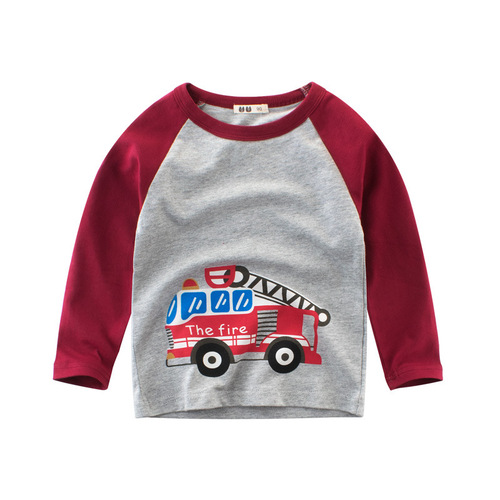 2024 children's clothing autumn new bottoming shirt children's Korean long-sleeved boy T-shirt baby caring boy clothes