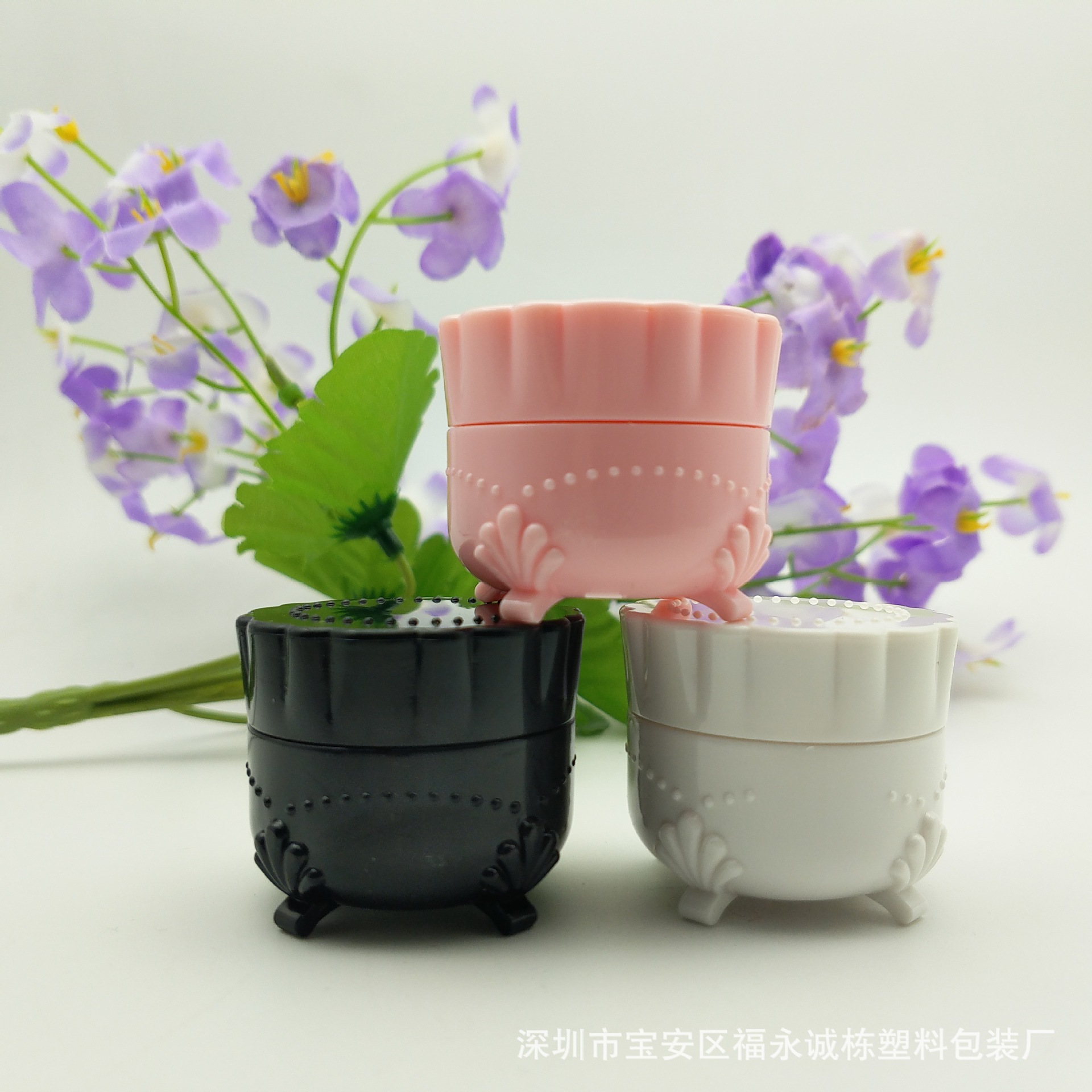 现货5gPP四脚瓶美甲化妆品瓶彩妆分装小样瓶亚克力膏霜瓶甲胶油瓶