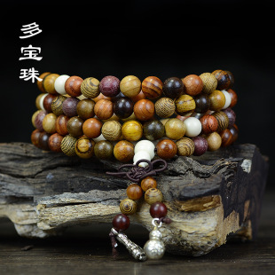 Multi-treasure beads beads rosary bracelet 108 women's bracelet mahogany chicken wing wood Huanghua pear Wen play small jewelry manufacturers