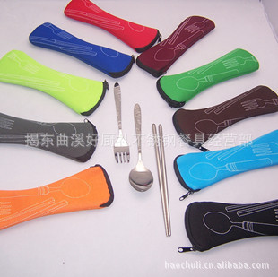 Taobao hot sale mid-year promotion portable travel tableware promotion promotion festival gift fork chopsticks suit