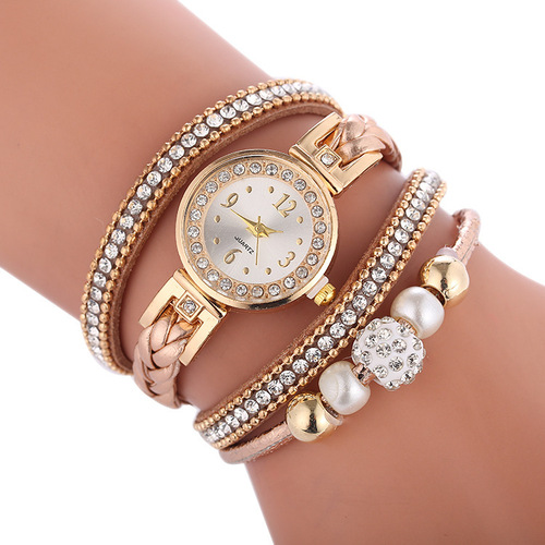 WISH women's watch European and American best-selling personalized circle fashion diamond watch bracelet watch