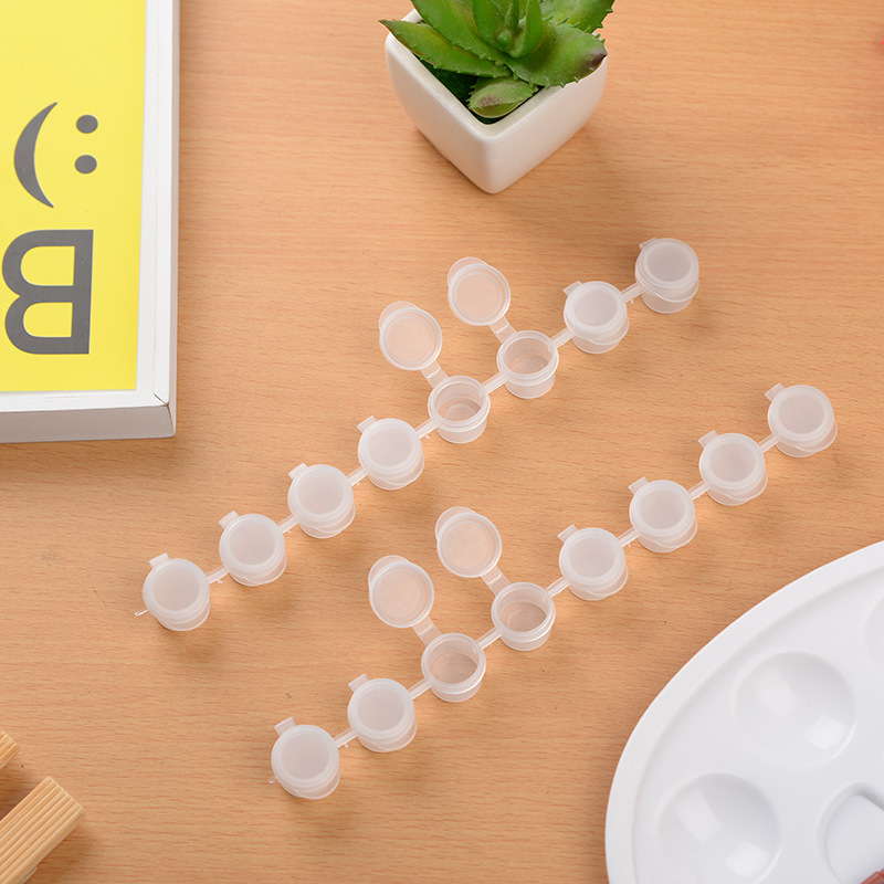 1.6ml8连体水粉水彩丙烯颜料空盒子6连体塑料空盒 数字油画颜料条