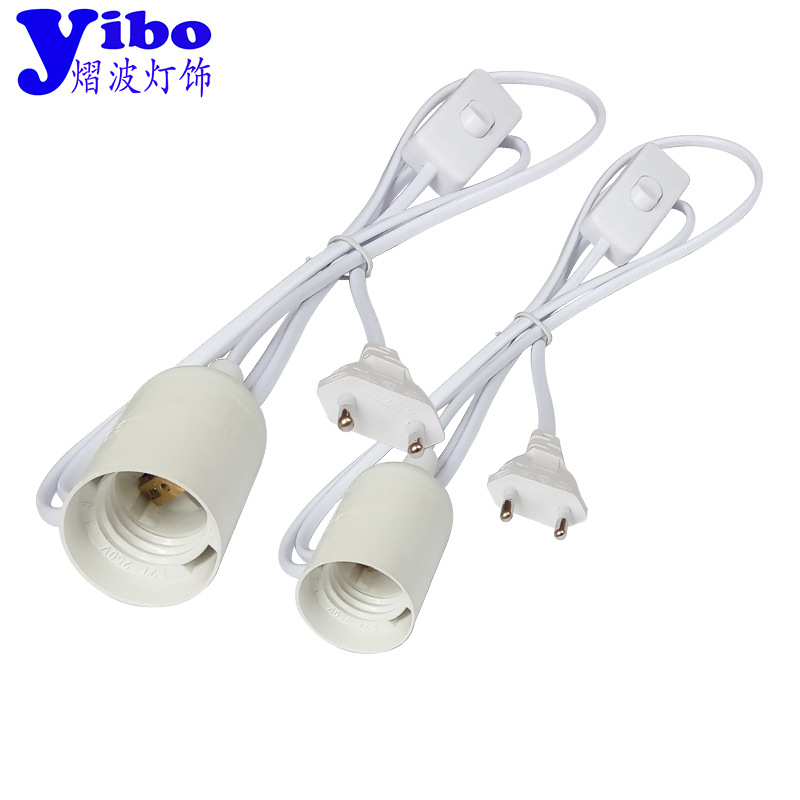 Sostenedor de la lámpara colgante con alambre E27 tornillo cabeza de la lámpara cable enchufe estándar europeo 1,8 m con interruptor de alambre colgante conjunto titular de la lámpara