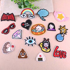 Embroidery patches for children, cartoon-style computer embroidery patches, decorative patches for clothes, embroidery labels, fabric patches, fixing holes, Taobao.
