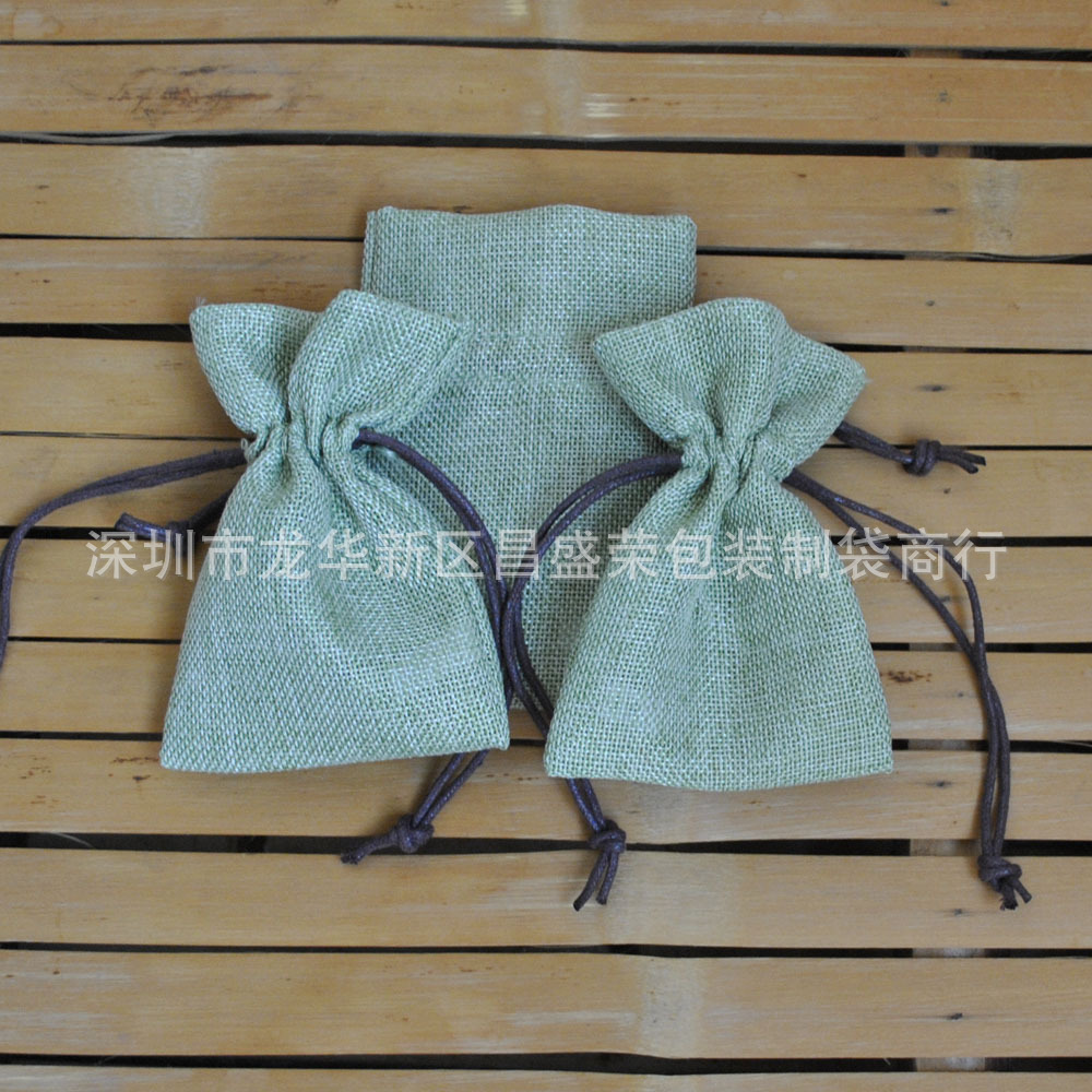 麻布袋束口袋可加印logo礼品抽绳袋麻袋包装袋麻布手提袋