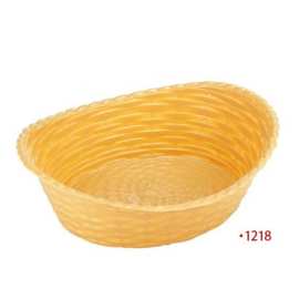 惠而信加厚塑料红色黄色仿藤塑料面包篮 酒店烘焙店面包展示篮