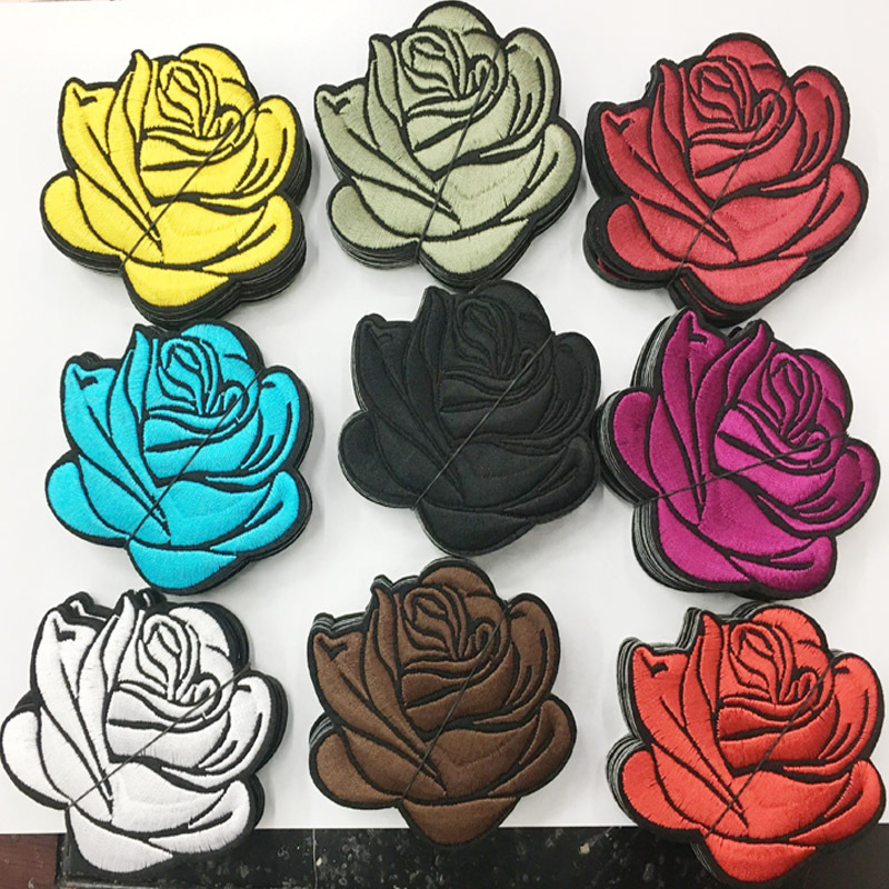 玫瑰花布贴刺绣补丁贴布月季花补贴熨烫补衣贴酒店桌布贴花毛巾绣