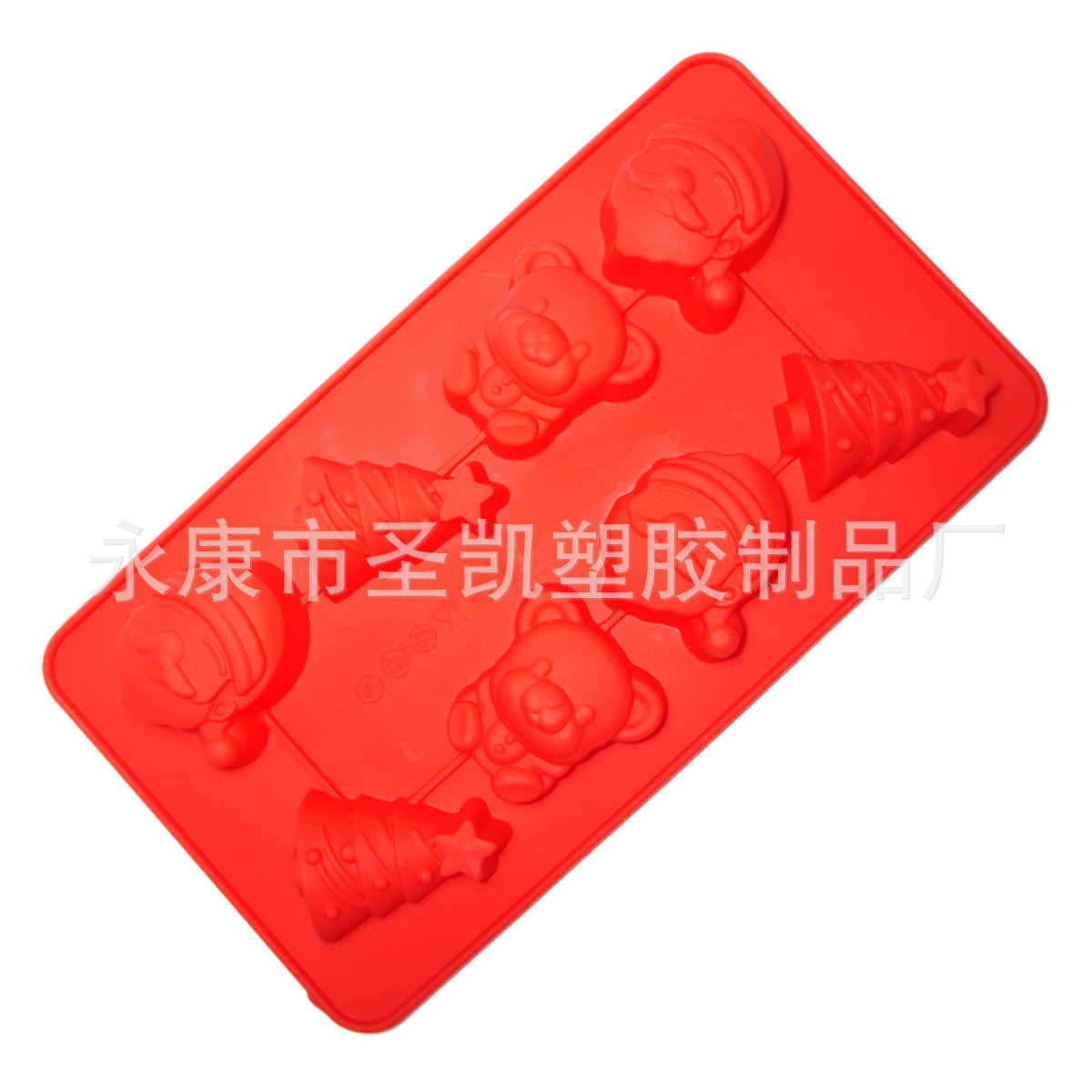 8连圣诞节用硅胶巧克力蛋糕模具冰格烤箱用烘焙烤盘厂家批发