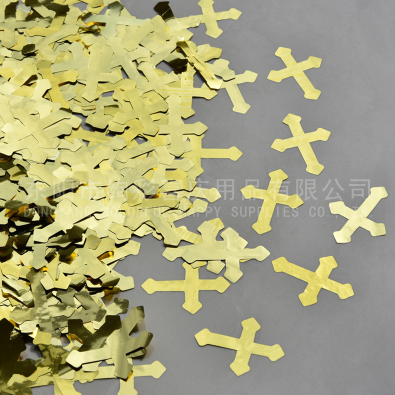 厂家直销 欧美节日 狂欢派对用品批发 万圣节用品 十字架金 2.7CM