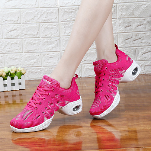 Modern Jazz Sailor Dance Shoes for Women Adult Square Dance Shoes Soft Sole Flyknit Mesh Dance Shoes Spring and Summer 727