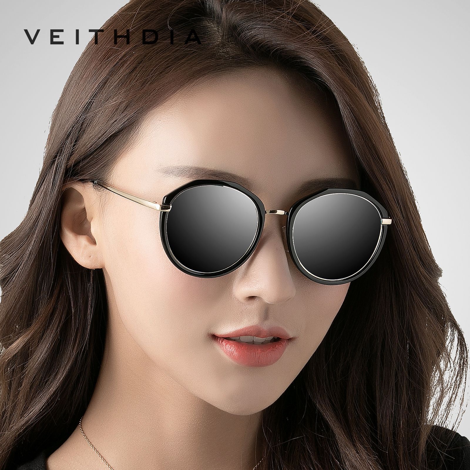 VEITHDIA marca mujeres polarizadas a prueba de UV de moda gafas de sol 3050