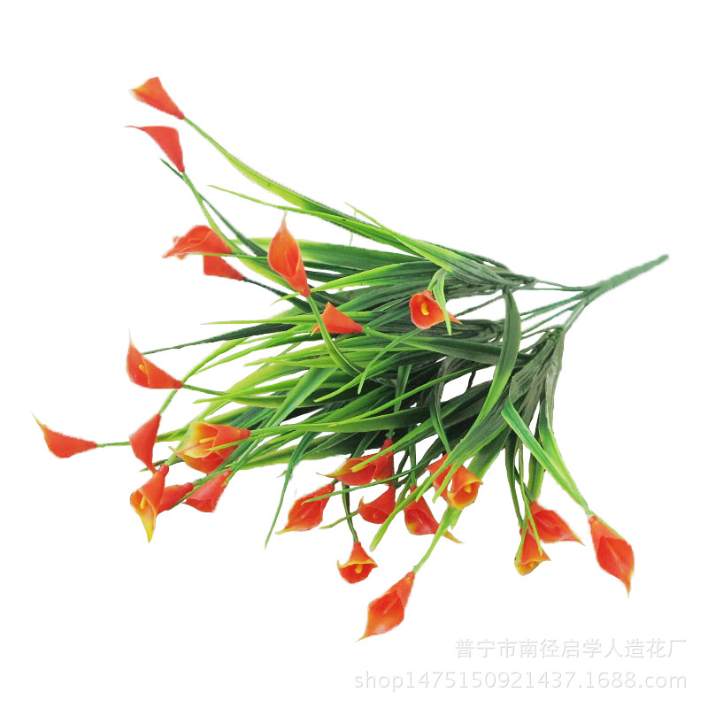 Suministro directo de fábrica de plástico ramo estrellado Flor al aire libre canal flor decorativa pequeña Rosa flor artificial calla Lirio