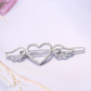 Hairgrip with bow, metal hair accessory heart-shaped, Korean style