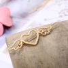 Hairgrip with bow, metal hair accessory heart-shaped, Korean style