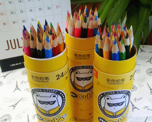 True Color Kuya 24 Color Tube Color Pencils CK-036-24 Hexagonal Color Pencils