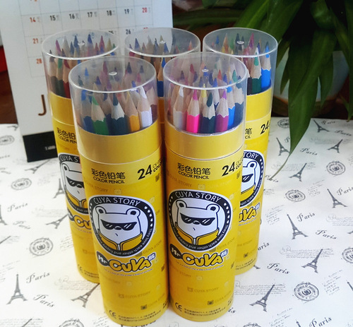 True Color Kuya 24 Color Tube Color Pencils CK-036-24 Hexagonal Color Pencils