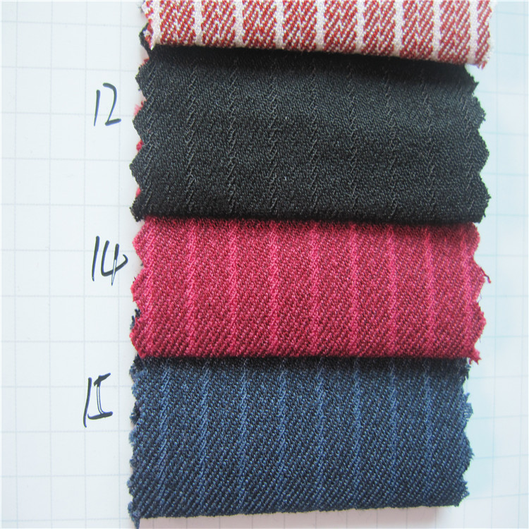 现货春夏条子布料 锦棉色织弹力条子布 女装衬衫裙装服装布料面料