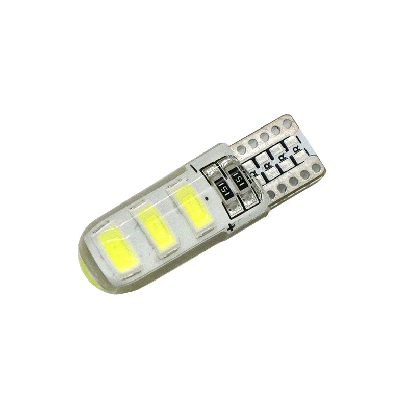 Светодиодная автомобильная лампа LED T10 5630 6SMD силиконовая W5W капля выделения дисплей света высокого блима 12В