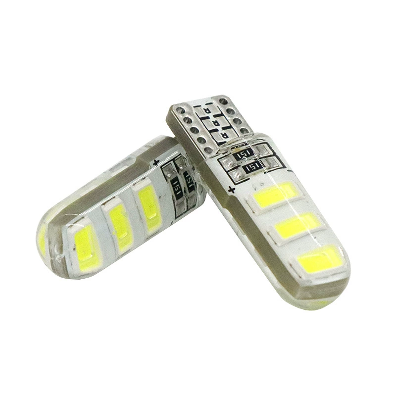 Светодиодная автомобильная лампа LED T10 5630 6SMD силиконовая W5W капля выделения дисплей света высокого блима 12В