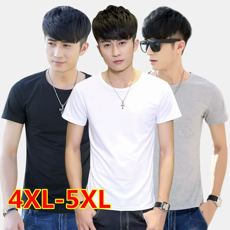 Летняя Однотонная футболка с короткими рукавами и Базовая рубашка с увеличением жира, Повседневная Толстая очень большая Повседневная куртка оптом