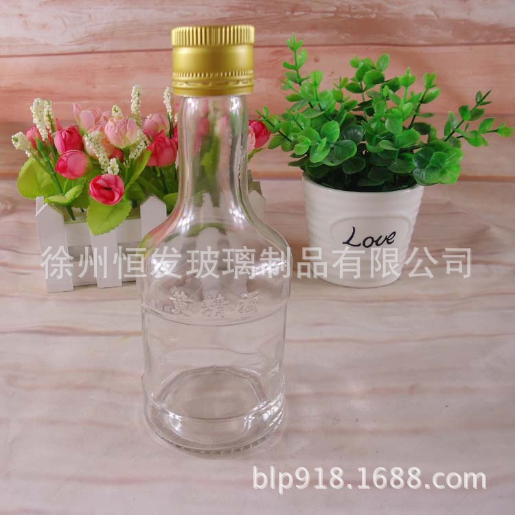 透明圆形白酒瓶玻璃保健酒瓶喷涂玻璃酒瓶厂家直销