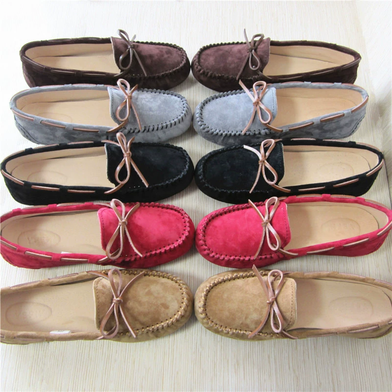 Классические весенние лоферы для женщин, туфли на плоской подошве из свиной кожи, повседневная обувь с нескользящей резиновой подошвой, прямые продажи от производителя.