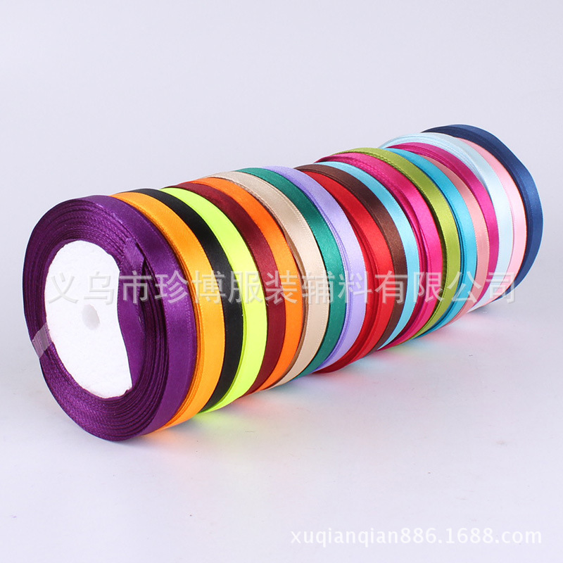 喜糖礼盒包装布彩带整卷批发 彩色涤纶丝带结实 耐用布织带批发