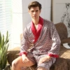 Red bathrobe, shorts