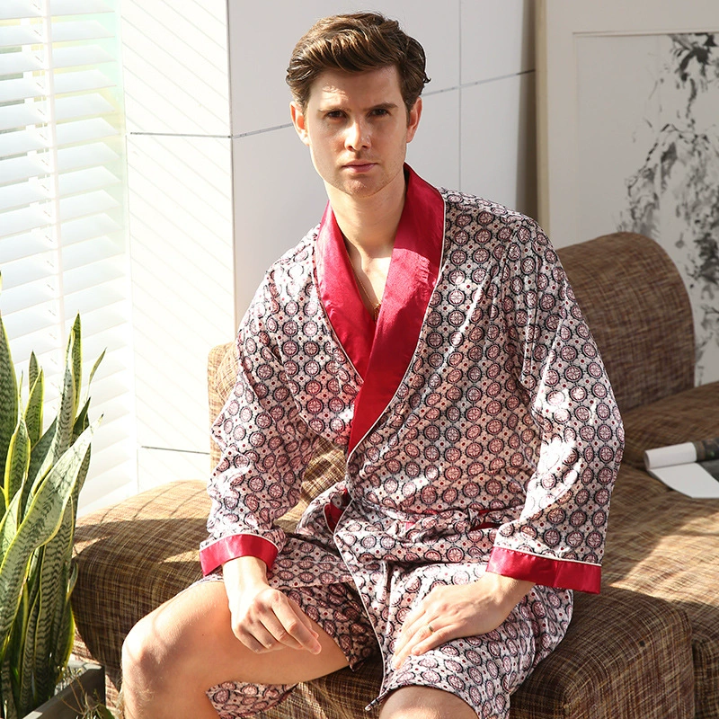 (Cross-border trading), summer bathrobe, shorts, thin set, silk pijama, plus size
